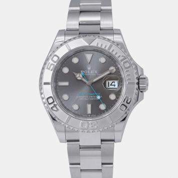 Rolex Grey Stainless Steel Yacht-Master Automatic Men's Wristwatch 40 mm