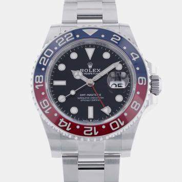 Rolex Black Stainless Steel GMT-Master II Automatic Men's Wristwatch 40 mm
