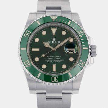 Rolex Green Stainless Steel Submariner 116610LV Automatic Men's Wristwatch 40mm