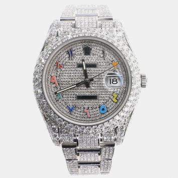 Rolex Custom  17.5CT Diamond Stainless Steel Datejust II 116300 Automatic Men's Wristwatch 41MM