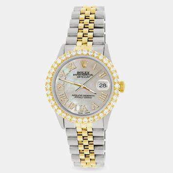 Rolex Custom Champagne MOP 3.10CT Diamond 18K Yellow Gold Stainless Steel Datejust  Automatic Men's Wristwatch 36mm