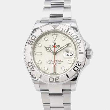 Rolex Silver Stainless Steel Yacht-Master Automatic Men's Wristwatch 40 mm