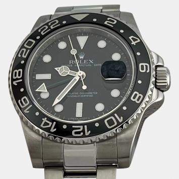 Rolex Black Stainless Steel Ceramic GMT-Master II 116710 Automatic Men's Wristwatch 40 mm