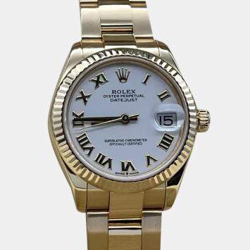Rolex White 18k Yellow Gold Datejust 278278 Automatic Men's Wristwatch 31 mm