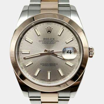 Rolex Sundust 18k Rose Gold Stainless Steel Datejust 126301 Automatic Men's Wristwatch 41 mm