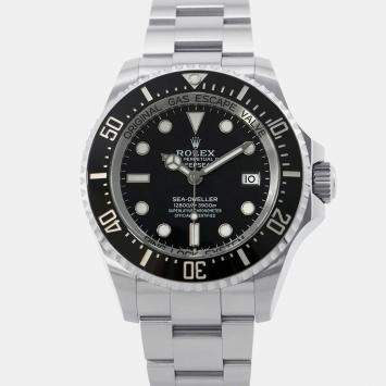 Rolex Black Stainless Steel Sea-Dweller Deepsea 136660 Automatic Men's Wristwatch 44 mm