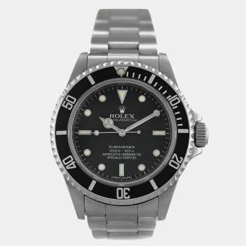 Rolex Black Stainless Steel Submariner 14060M Automatic Men's Wristwatch 40mm