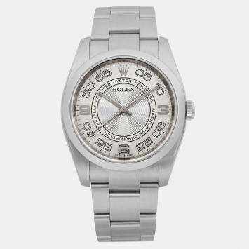 Rolex Silver Stainless Steel Oyster Perpetual 116000 Automatic Men's Wristwatch 36 mm