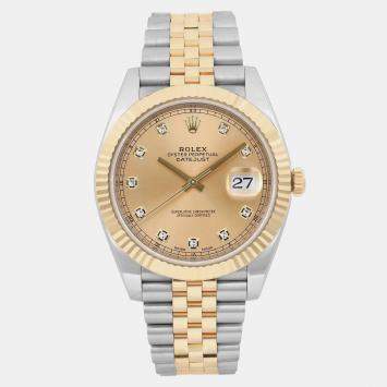 Rolex Champagne Diamond 18k Yellow Gold Datejust 126333 Automatic Men's Wristwatch 41 mm