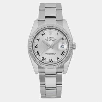 Rolex Silver Stainless Steel Datejust 116234 Automatic Men's Wristwatch 36 mm