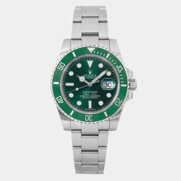 Rolex Green Stainless Steel Submariner Hulk 116610LV Automatic Men's Wristwatch 40 mm