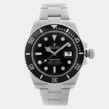 Rolex Black Stainless Steel Submariner 126610LN Automatic Men's Wristwatch 41mm