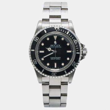 Rolex Black Stainless Steel Submariner 5513 Automatic Men's Wristwatch 40 mm