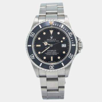 Rolex Black Stainless Steel Sea-Dweller 16660 Automatic Men's Wristwatch 40mm