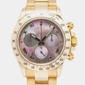 Rolex Daytona 116528 Automatic Tahitian MOP 18K Yellow Men's Wristwatch 40mm
