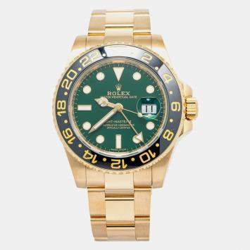 Rolex GMT-Master II 116718 Automatic Green 18k Yellow Gold Men's Wristwatch 40mm
