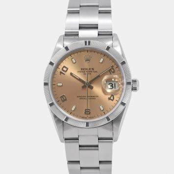 Rolex Oyster Perpetual 15210 Automatic Pink Stainless Steel Men's Wristwatch 34 mm