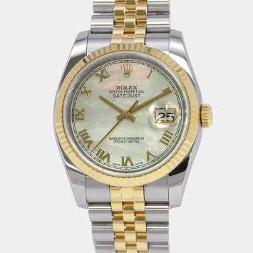 Rolex Datejust 116233NR Automatic 18k Yellow Gold Stainless Steel Men's Wristwatch 36 mm
