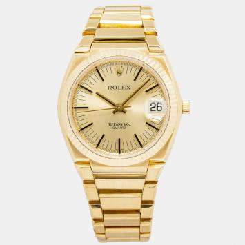 Rolex Texano Beta 5100/8 Tiffany&Co Quartz  Gold 18K Yellow Gold Men's Wristwatch 39mm
