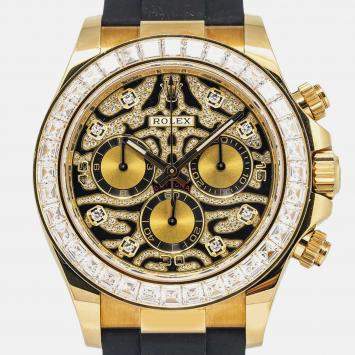 Rolex Daytona Eye of the Tiger 116588 Automatic 18K Yellow Gold Diamond Men's Wristwatch 40mm