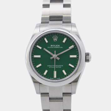 Rolex Oyster Perpetual 277200 Automatic Green Stainless Steel Men's Wristwatch 31 mm