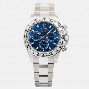 Rolex Cosmograph Daytona 116509 Automatic Blue 18k White Gold Men's Wristwatch 40 mm