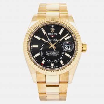 Rolex Sky-Dweller 336938 Automatic Black 18k Yellow Gold Men's Wristwatch 42 mm