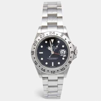 Rolex Black Stainless Steel Explorer II 16570T Men's Wristwatch 40 mm