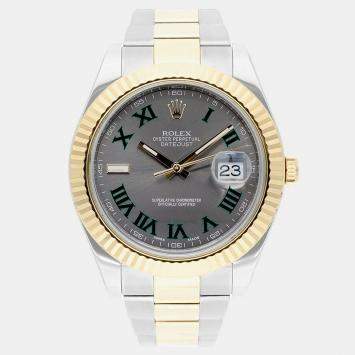 Rolex Datejust II 116333 Automatic Grey 18k Yellow Gold Stainless Steel Men's Wristwatch 41 mm