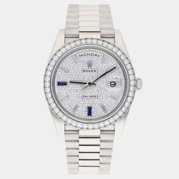 Rolex Day-Date 228349RBR-0036 Automatic 18k White Gold Automatic Men's Wristwatch 40 mm