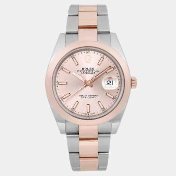 Pre Owned Rolex Datejust 126301 Automatic Sundust Dial Stainless Steel 18K Rose Gold Men's Wristwatch 41 mm