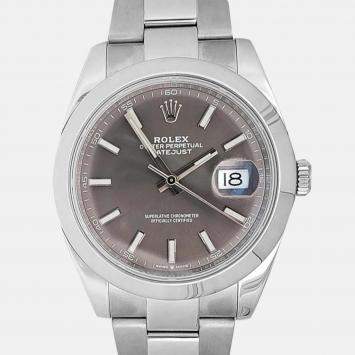 Pre Owned Rolex Datejust 126300 Automatic Rhodium Stainless Steel Men's Wristwatch 41 mm
