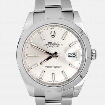 Pre Owned Rolex Datejust 126300 Automatic Silver Stainless Steel Men's Wristwatch 41 mm
