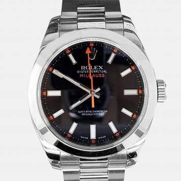 Pre Owned Rolex Milgauss 116400 Automatic Black Stainless Steel Men's Wristwatch 40 mm