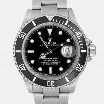 Pre Owned Rolex Submariner Date 16610 Automatic Stainless Steel Men's Wristwatch 40 mm