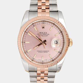 Pre Owned Rolex Datejust 116231 Automatic Pink 18K Rose Gold Stainless Steel Men’s Wristwatch 36 mm
