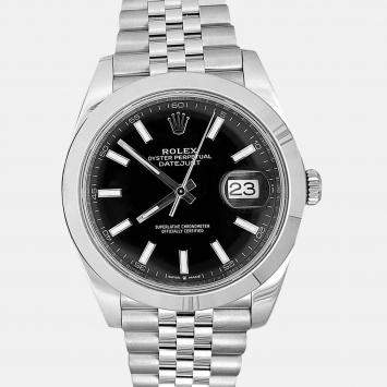 Pre Owned Rolex Datejust 126300 Automatic Black Stainless Steel Men’s Wristwatch 41 mm