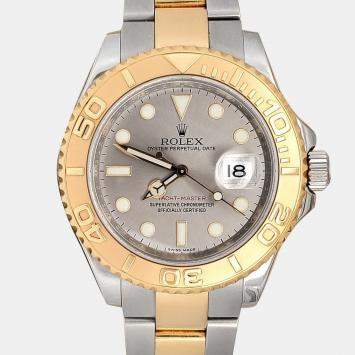 Pre Owned Rolex Yacht-Master 16623 Automatic Gray 18K Yellow Gold Stainless Steel Men’s Wristwatch 40 mm