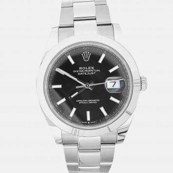 Pre Owned Rolex Datejust 126300 Automatic Black Stainless Steel Men’s Wristwatch 41 mm