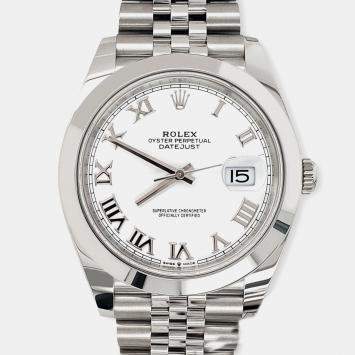 Pre Owned Rolex Datejust 126300 Automatic White Stainless Steel Men’s Wristwatch 41 mm