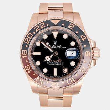 Pre Owned Rolex GMT Master II 126715CHNR Automatic Black 18k Rose Gold Men’s Wristwatch 40 mm