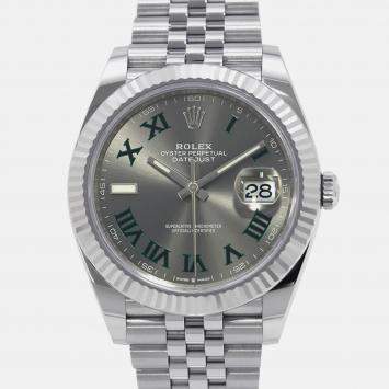 Pre Owned Rolex Datejust 126334 Automatic Grey Stainless Steel Men's Wristwatch 41 mm