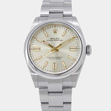 Pre Owned Rolex Oyster Perpetual 134300 Automatic Silver Stainless Steel Men's Wristwatch 41 mm