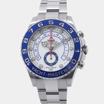 Pre Owned Rolex Yacht-Master II 116680 Automatic White Stainless Steel Men's Wristwatch 44 mm