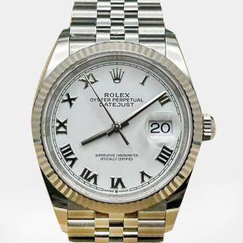 Pre Owned Rolex Datejust 126234 Automatic White Stainless Steel 18K White Gold Men's Wristwatch 36 mm