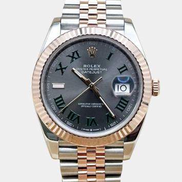 Pre Owned Rolex Datejust 126331 Automatic Slate 18K Rose Gold Stainless Steel Men's Wristwatch 41 mm