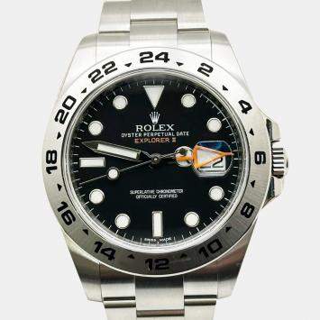 Pre Owned Rolex Explorer II 216570 Automatic Black Stainless Steel Men's Wristwatch 42 mm