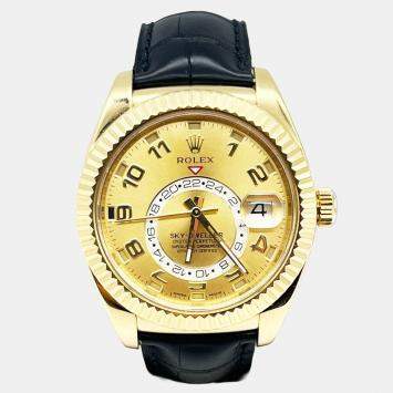 Pre Owned Rolex Sky Dweller 326138 Automatic Champagne 18K Yellow Gold Men's Wristwatch 42 mm
