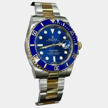 Pre Owned Rolex Submariner 116613LB Automatic Blue 18K Yellow Gold Stainless Steel Men's Wristwatch 40 mm
