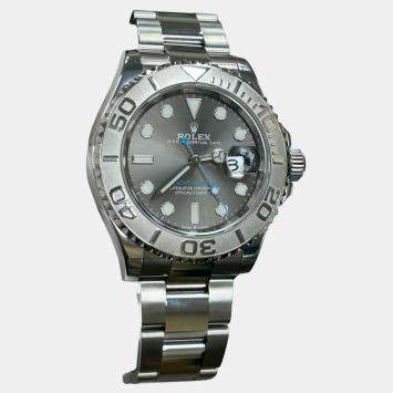 Pre Owned Rolex Yacht Master 126622 Automatic Slate Platinum Stainless Steel Men's Wristwatch 40 mm